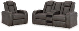 Fyne-Dyme Shadow Power Reclining Loveseat and Recliner (Online Special Price)