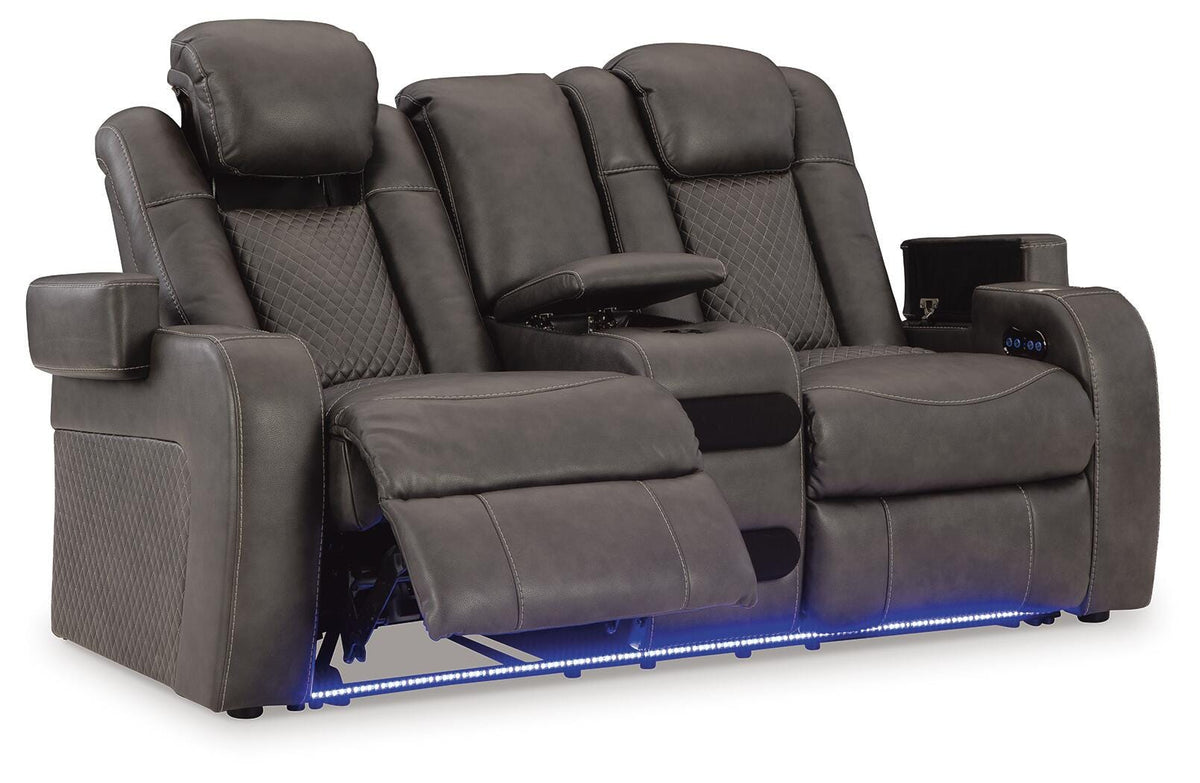 Fyne-Dyme Shadow Power Reclining Loveseat and Recliner (Online Special Price)