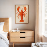 Watercolor Lobster in Coastal Red