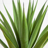 37" UV Resistant Artificial Agave Plant in White Tower Planter (Indoor/Outdoor)