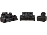 Party Time Midnight Power Reclining Sofa and Loveseat with Power Recliner - Ornate Home