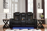 Party Time Midnight Power Reclining Sofa and Loveseat with Power Recliner - Ornate Home