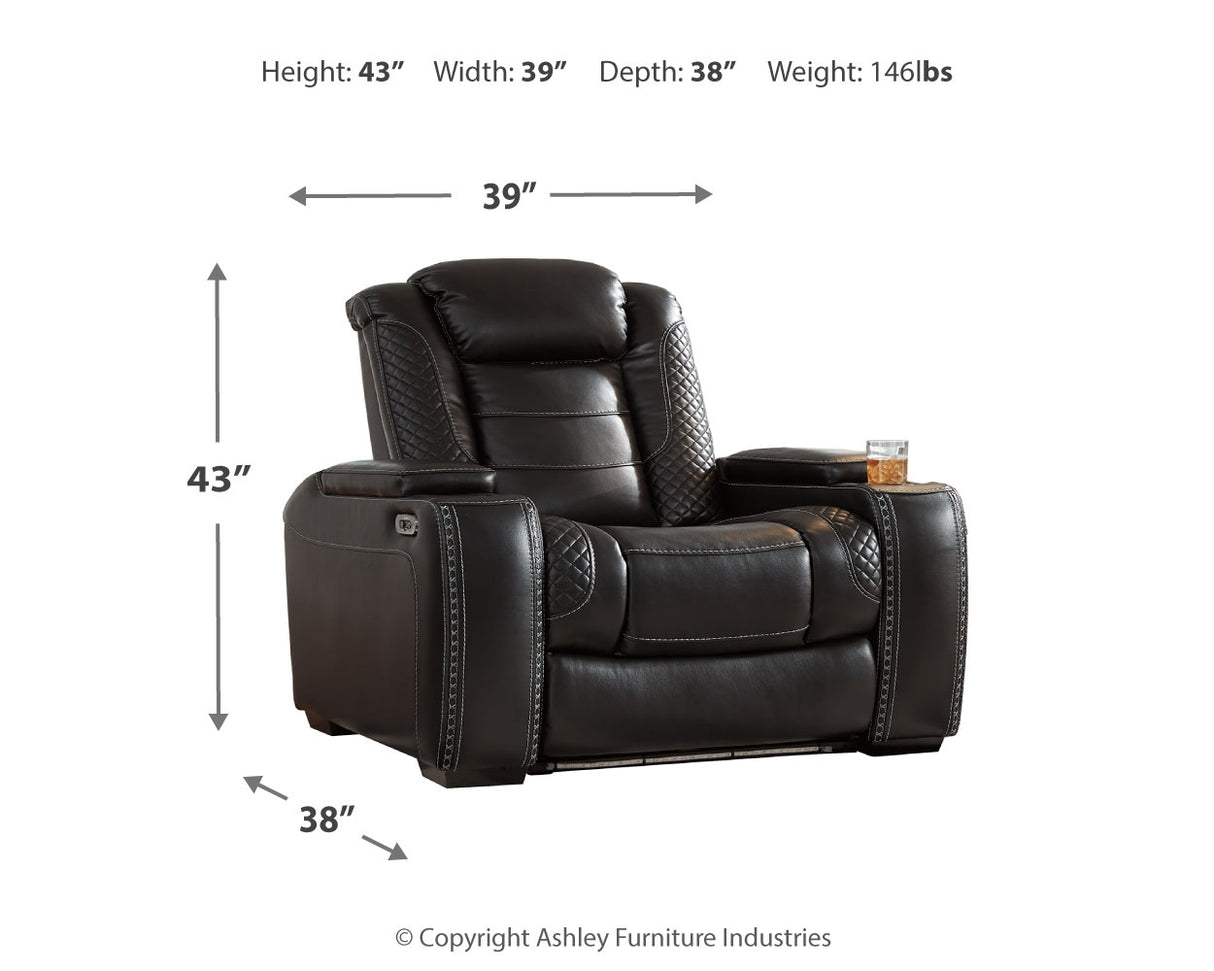 Party Time Midnight Power Reclining Sofa and Recliner - Ornate Home