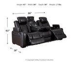 Party Time Midnight Power Reclining Sofa and Recliner - Ornate Home