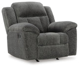Frohn Graphite Reclining Sofa and Loveseat and 2 Recliners