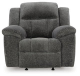 Frohn Graphite Reclining Sofa and Loveseat and 2 Recliners