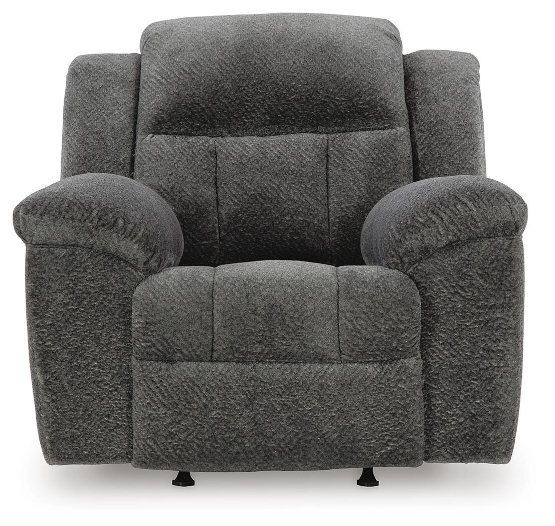 Frohn Graphite Reclining Sofa and Loveseat and 2 Recliners