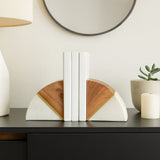 Hamptonwick White/Brown/Gold Bookends (Set of 2)