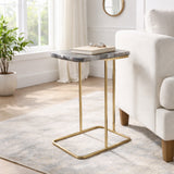Oceana Blue/Gold C-Table with Agate Top