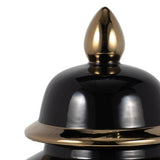 Arlenbeach Black/Gold Small Ceramic Temple Jar