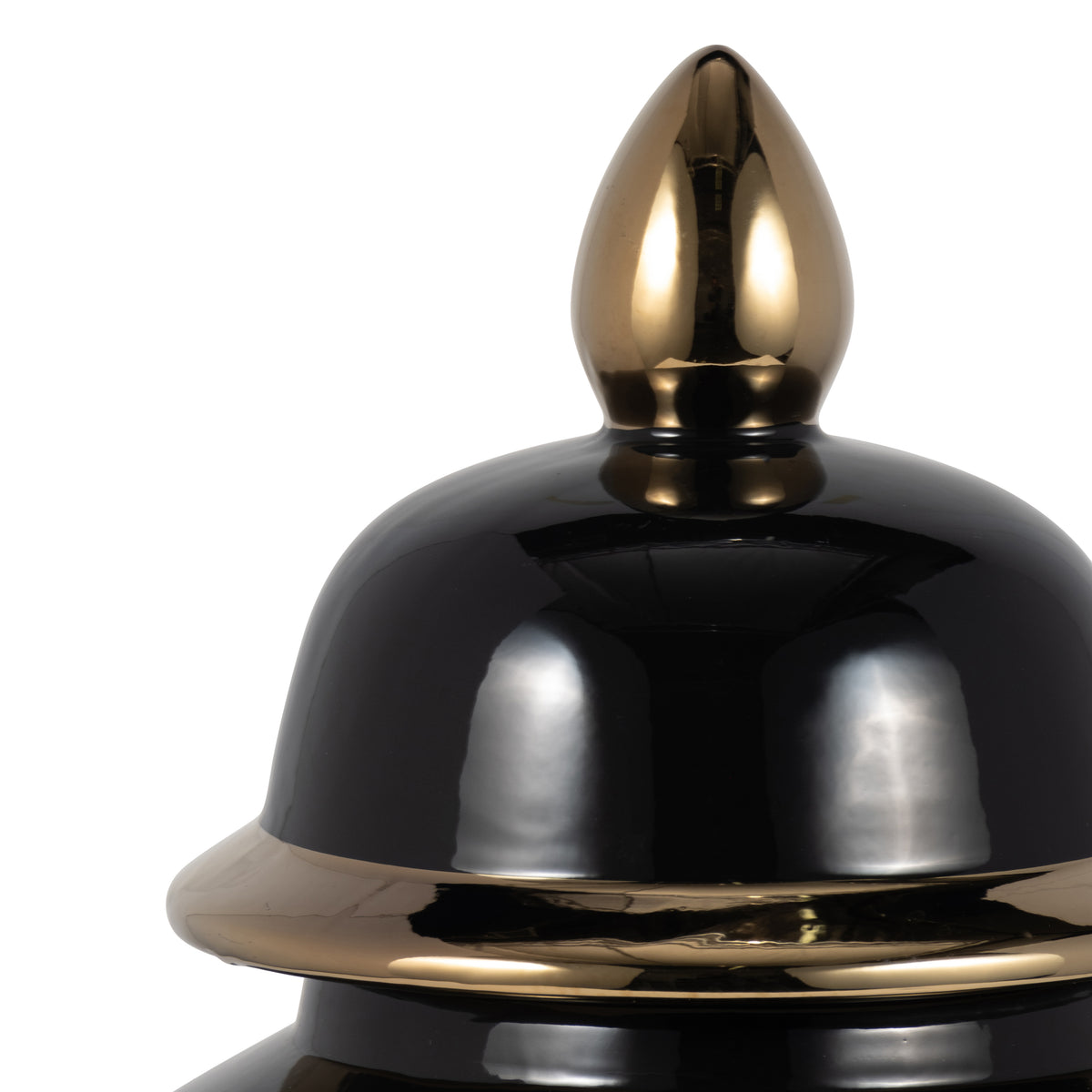 Arlenbeach Black/Gold Small Ceramic Temple Jar