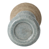 Westport Blue/Ivory Small Crackle Statement Pillar Holder