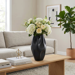 Sanitarium Black Large Ceramic Abstract Vase