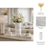 Dinuba White Ceramic Waffle Texture Organic Vase