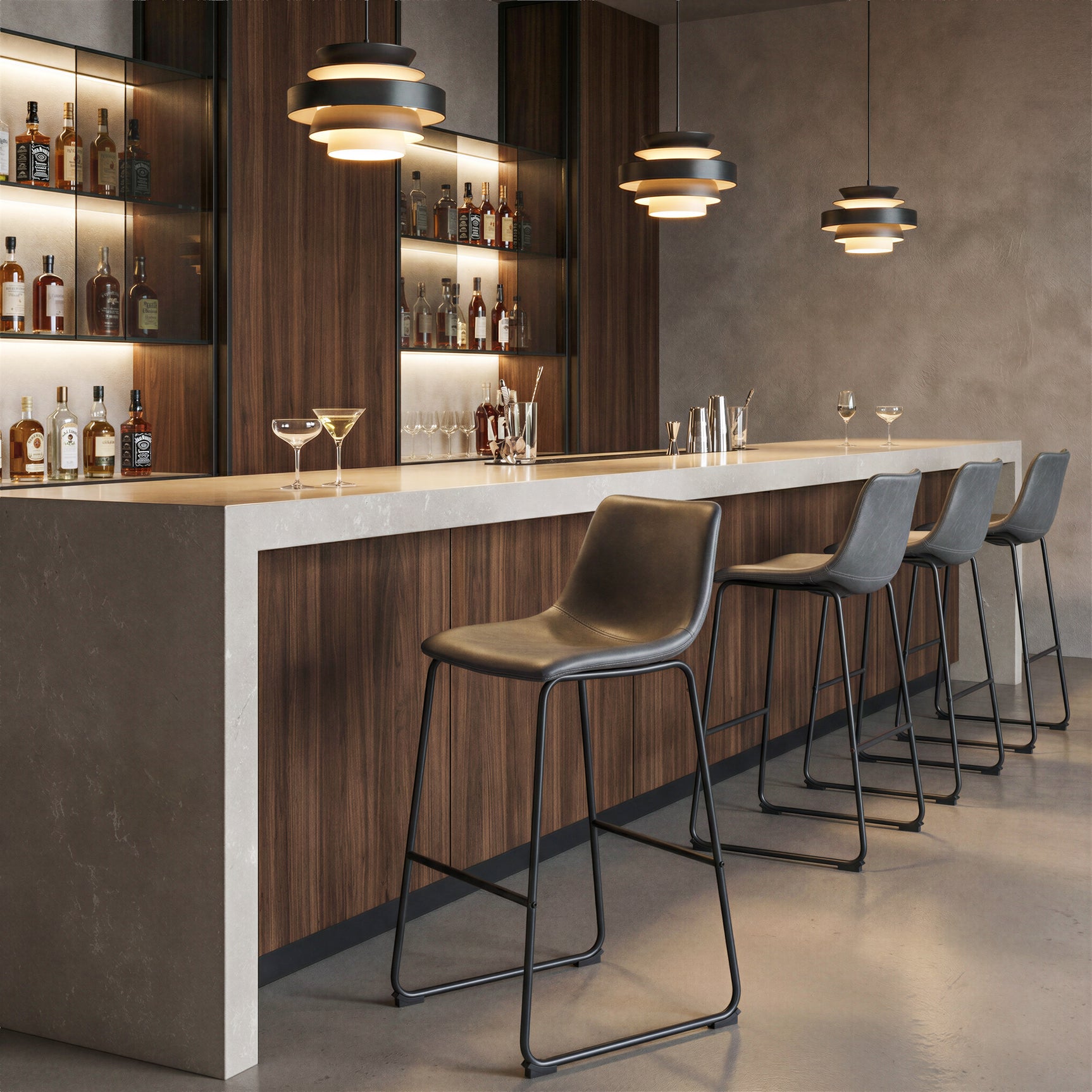 Smart Charcoal Barstool (Set of 2)