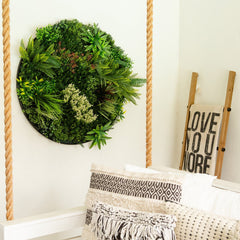 38” UV Resistant Amazon Rainforest Artificial Living Wall Art Panel in Black Aluminum Frame - Ornate Home