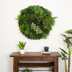 38” UV Resistant Amazon Rainforest Artificial Living Wall Art Panel in Black Aluminum Frame - Ornate Home
