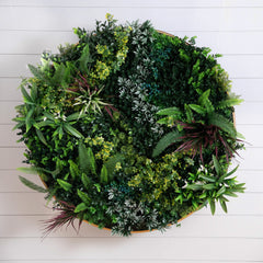 38” UV Resistant Virgin Islands Artificial Living Wall Art Panel in Gold Aluminum Frame - Ornate Home