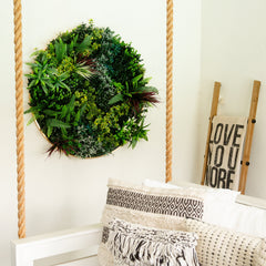 38” UV Resistant Virgin Islands Artificial Living Wall Art Panel in Gold Aluminum Frame - Ornate Home