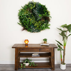 38” UV Resistant Virgin Islands Artificial Living Wall Art Panel in Gold Aluminum Frame - Ornate Home