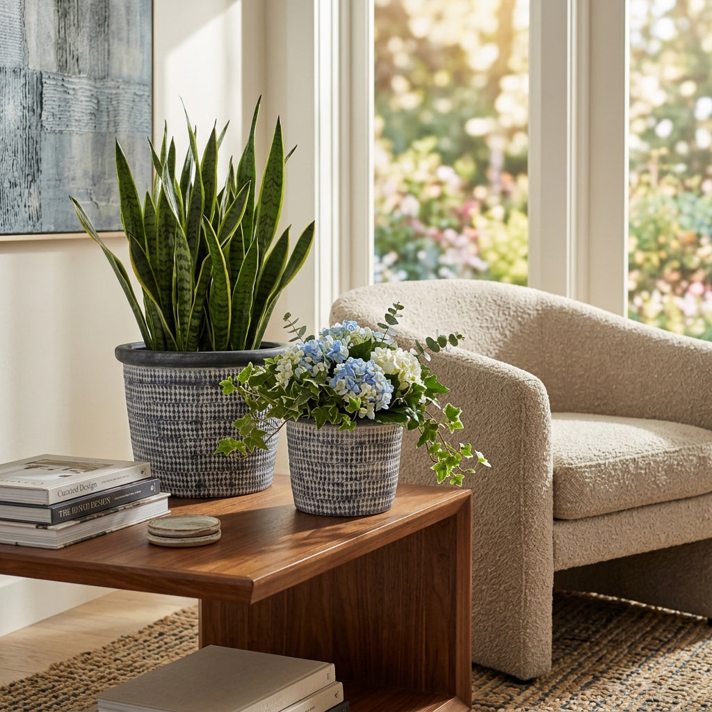 Kendallwick Black/White Planters (Set of 2)