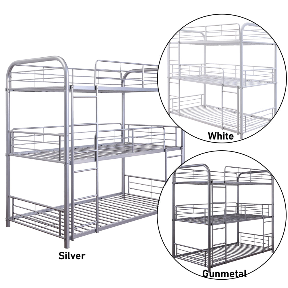 Cairo Silver Triple Twin Bunk Bed