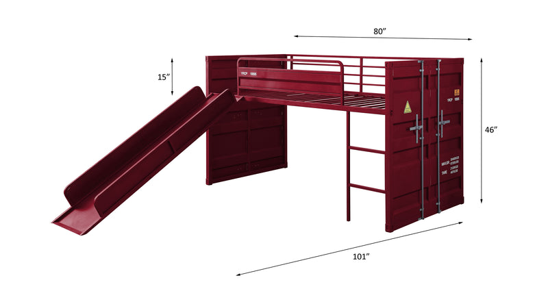 Cargo Red Loft Bed - Ornate Home