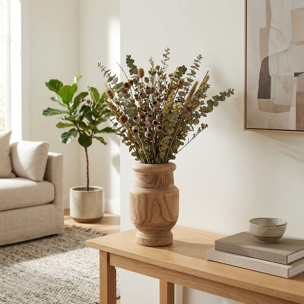 Menifee Natural Traditional Wood Vase