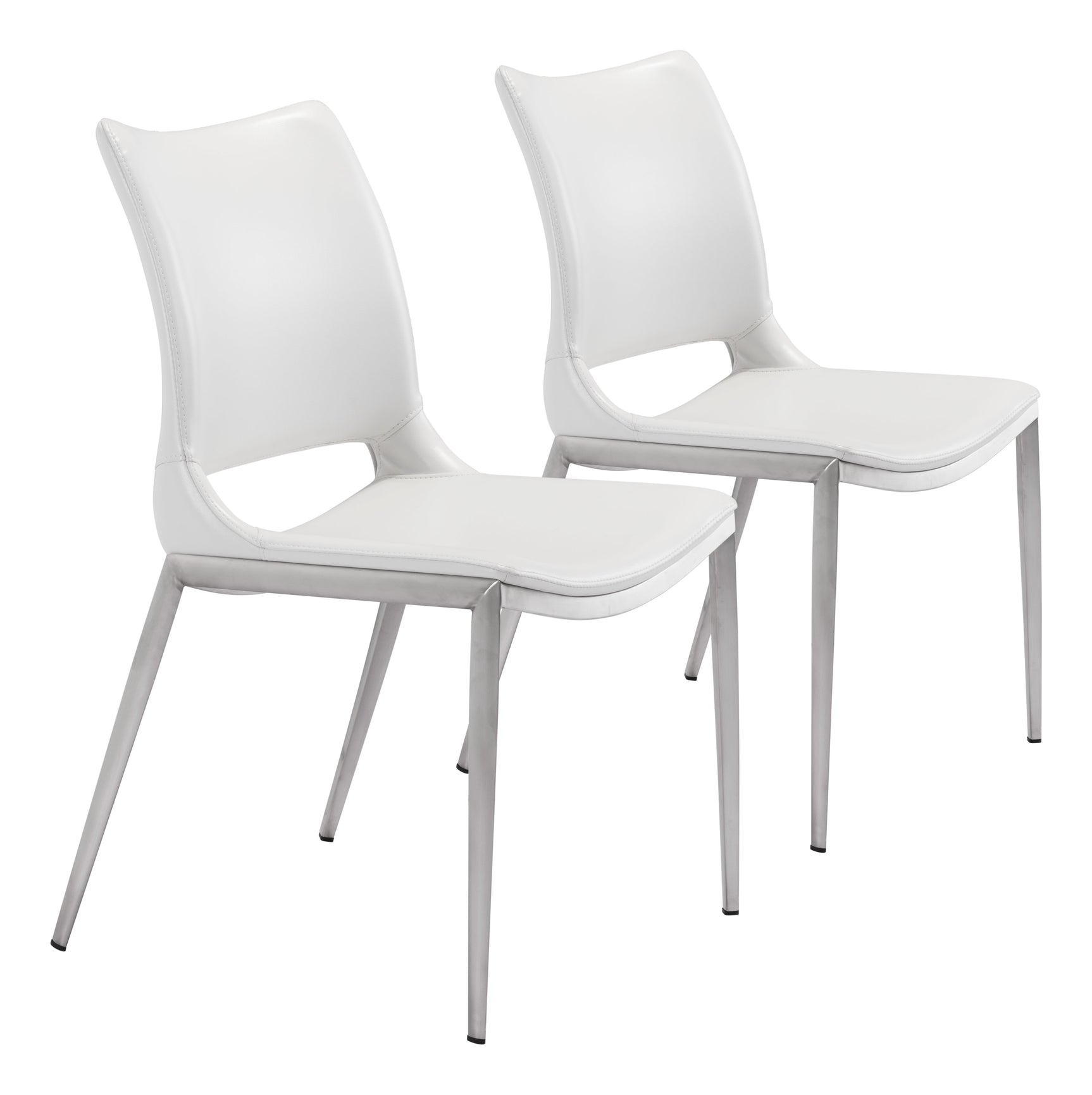 Ace White & Silver Dining Chair (Set of 2)