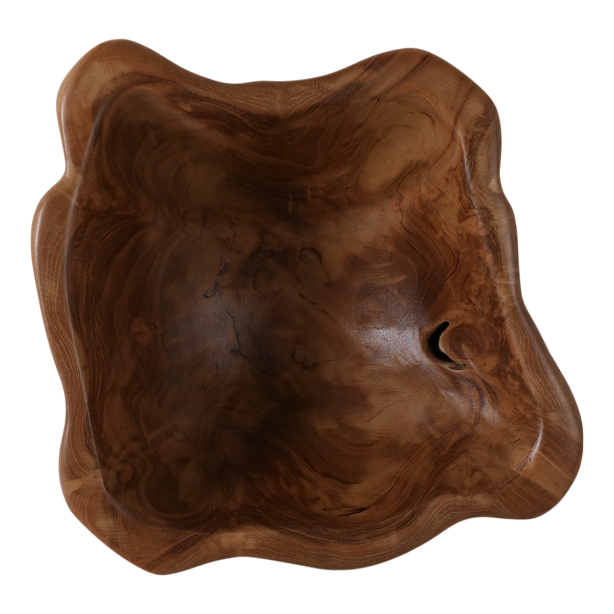 Wendel Natural/Bronze Teak Wood Bowl