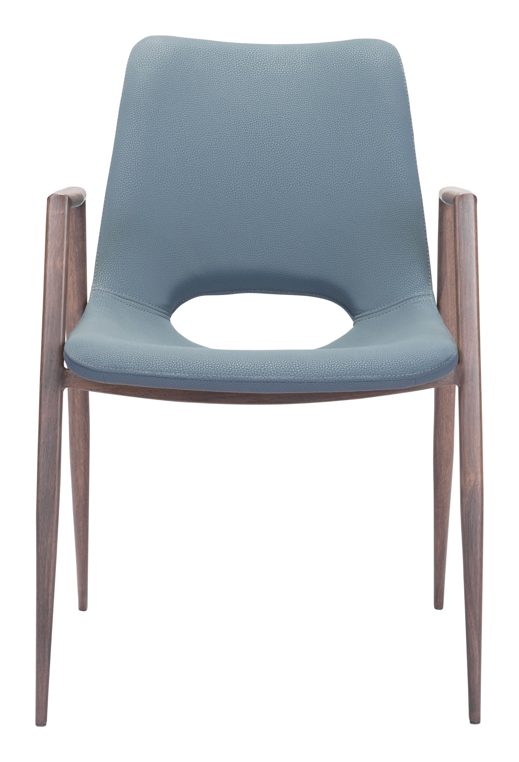 Desi Azure Gray & Walnut Dining Chair (Set of 2)