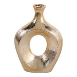 Alray Champagne Scratched Oval Cut Out Vase