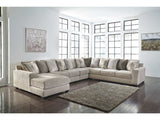 Ardsley Pewter 5pc LAF Chaise Sectional w/ RAF Sofa - Ornate Home