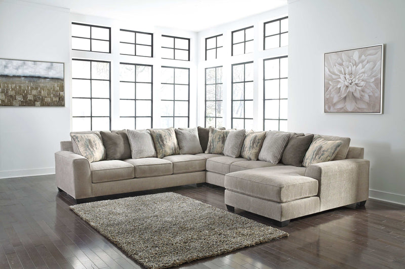 Ardsley Pewter 4pc Sectional w/ RAF Chaise & LAF Sofa - Ornate Home