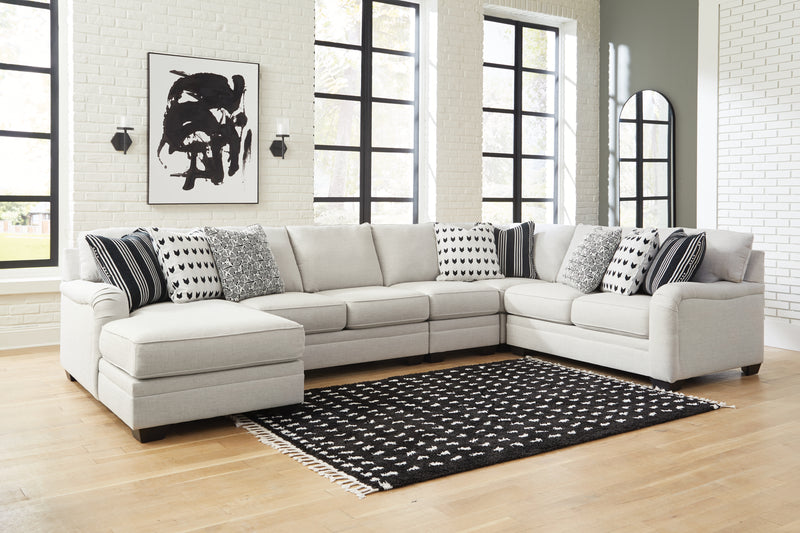 Huntsworth Dove Gray 5-Piece Sectional with Chaise - Ornate Home