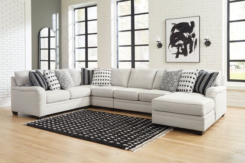 Huntsworth Dove Gray 5pc Sectional with Chaise - Ornate Home