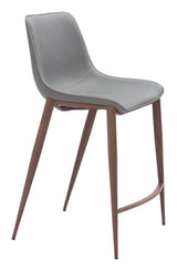 Magnus Slate Gray & Walnut Counter Stool (Set of 2)