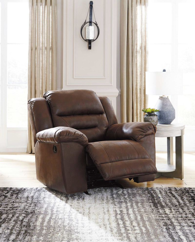 (Online Special Price) Stoneland Chocolate Manual Recliner - Ornate Home