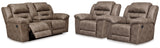 Stoneland Fossil Reclining Loveseat and 2 Recliners