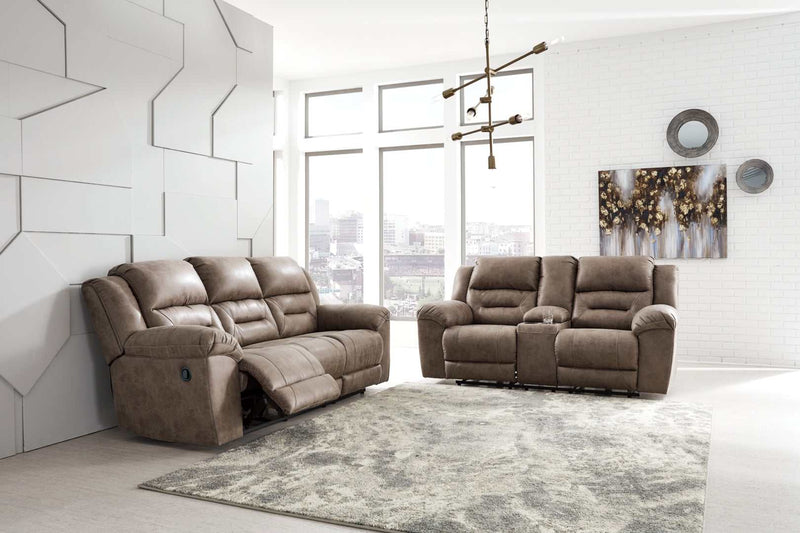 Stoneland Fossil Manual Reclining Living Room Set / 2pc - Ornate Home