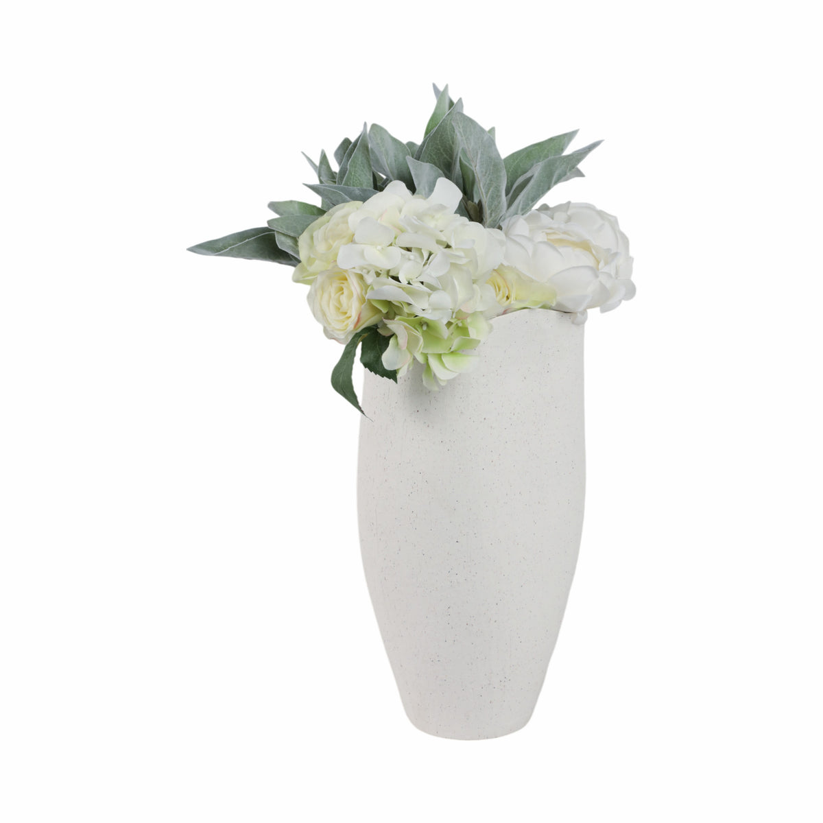 Kelseyland White Textured Organic Vase with Reactive Inside