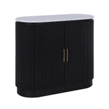 Squabbletown White/Black Fluted 2-Door Cabinet