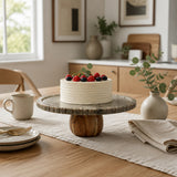Newville Brown/Gray Marble Cake Stand