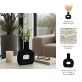 Bradys Black Dolomite Open Cut Vase