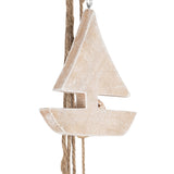 Hookton Blue/White Wood Hanging Sailboat