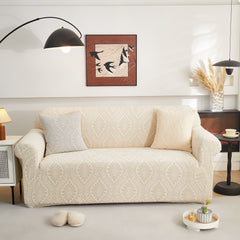 3D Baroque Floral Stretch Sofa Cover Elastic Polar Fleece Couch Slipcover with Straps - Ornate Home