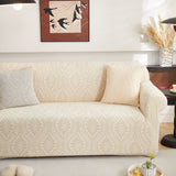 3D Baroque Floral Stretch Sofa Cover Elastic Polar Fleece Couch Slipcover with Straps - Ornate Home