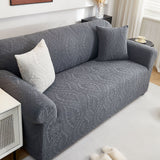 3D Baroque Floral Stretch Sofa Cover Elastic Polar Fleece Couch Slipcover with Straps - Ornate Home