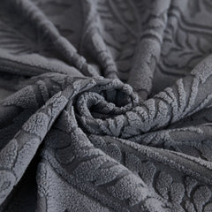 3D Baroque Floral Stretch Sofa Cover Elastic Polar Fleece Couch Slipcover with Straps - Ornate Home