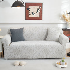3D Damask Jacquard Stretch Sofa Cover Thick Polar Fleece Couch Slipcover with Straps - Ornate Home